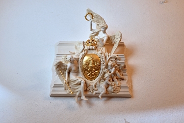 Wappenkartusche des Posdamer Stadtschlosses, 40 cm, teilvergoldet
